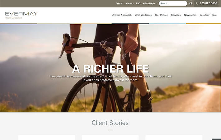 Evermay Wealth Management Website Homepage Screenshot