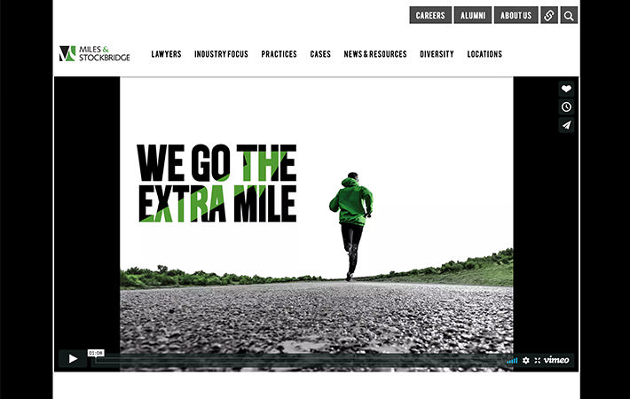 Miles & Stockbridge Lawyers Website Homepage Screenshot