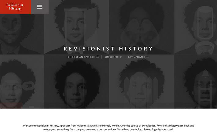 Revisionist History Season 1 Website Homepage Screenshot