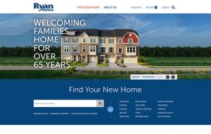Ryan Homes Website Homepage Screenshot